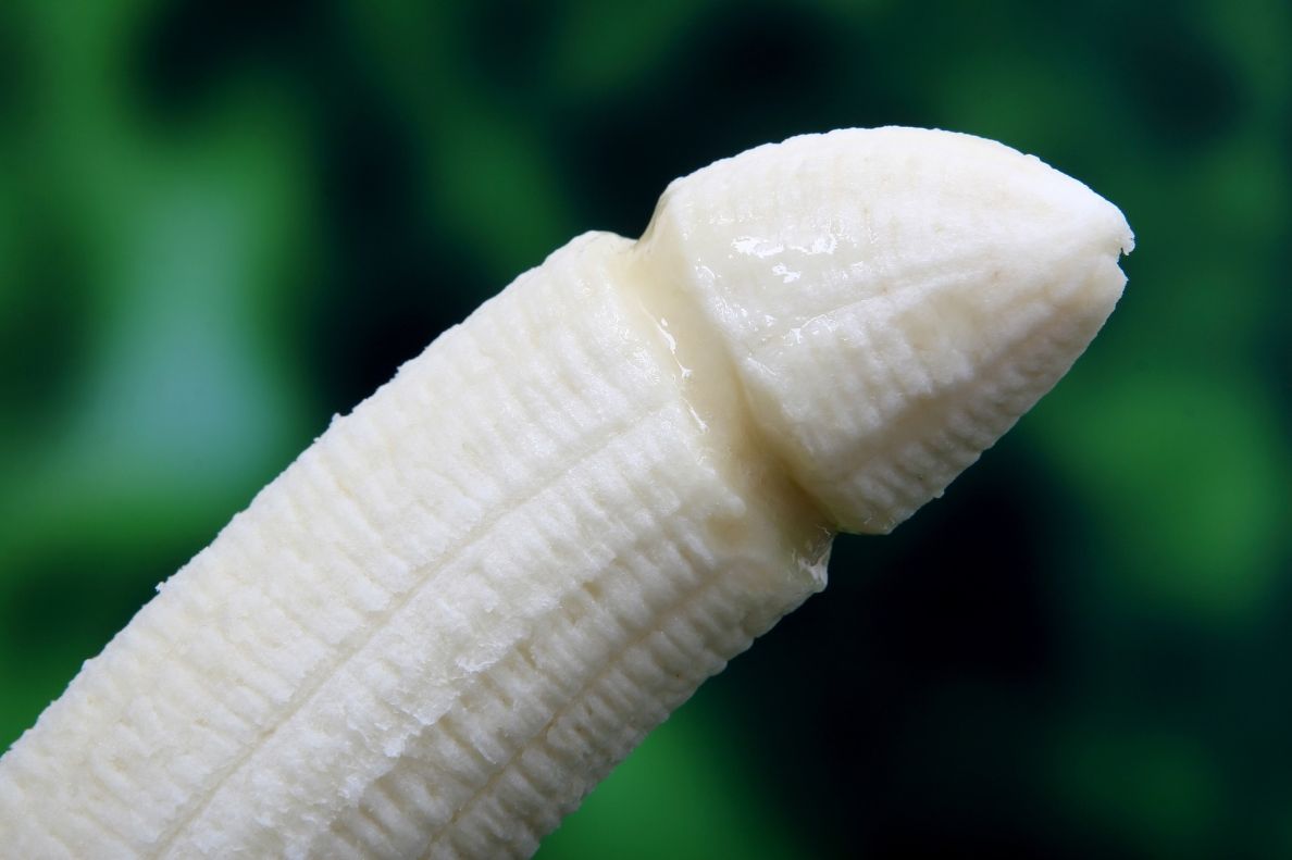 A banana shaped like a male penis